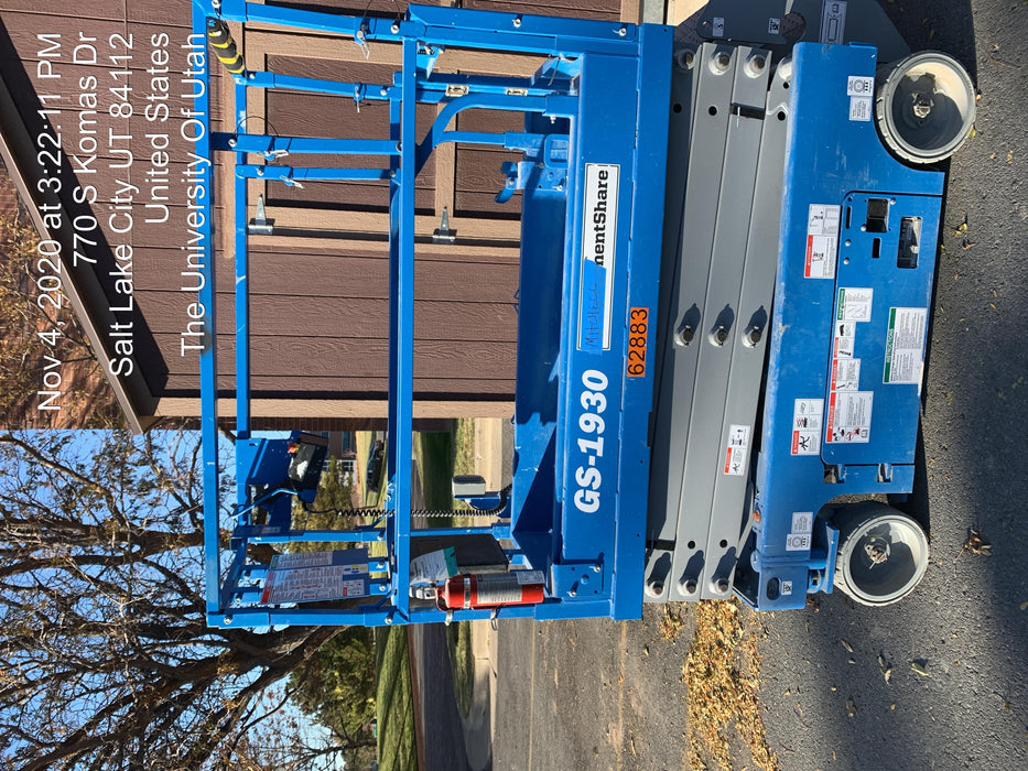 2020 Genie GS-1930 Solid Non Marking Tires, Beacon, Folding rails with half height swing gate