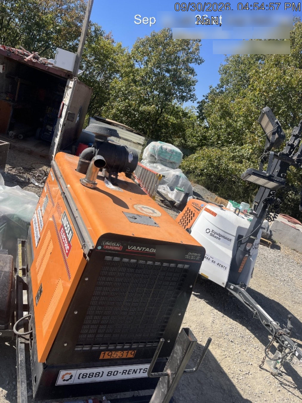 2021 Lincoln Electric Vantage 549X Ready Pak 3, ORANGE (includes trailer, cable rack, fender light kit)