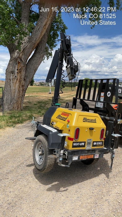 2022 Allmand NLV3GR (4) LED Light Fixture 350W, 23' Vertical Mast, 3kW Prime, Towable, ES Decals, T3