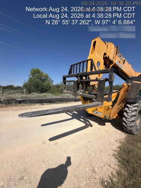 2019 JCB 512-56 74 HP w/CAB/HVAC, Beacon, Aux Hydraulics, Worklights, Solid Tires w/60" Carriage/Forks