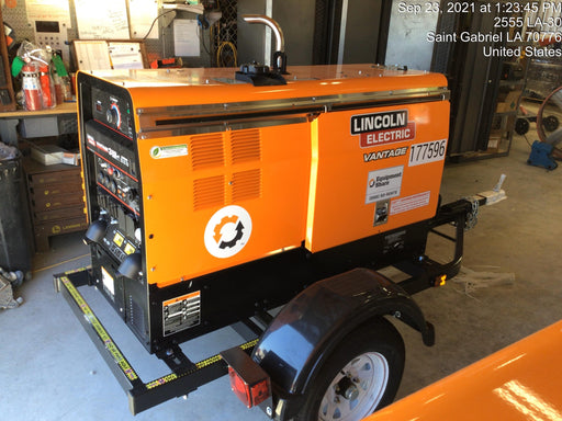 2021 Lincoln Electric Vantage 322 Vantage 322 Ready Pak 3 w/ Decals, ORANGE (includes trailer, cable rack, fender light kit) NO Telematics