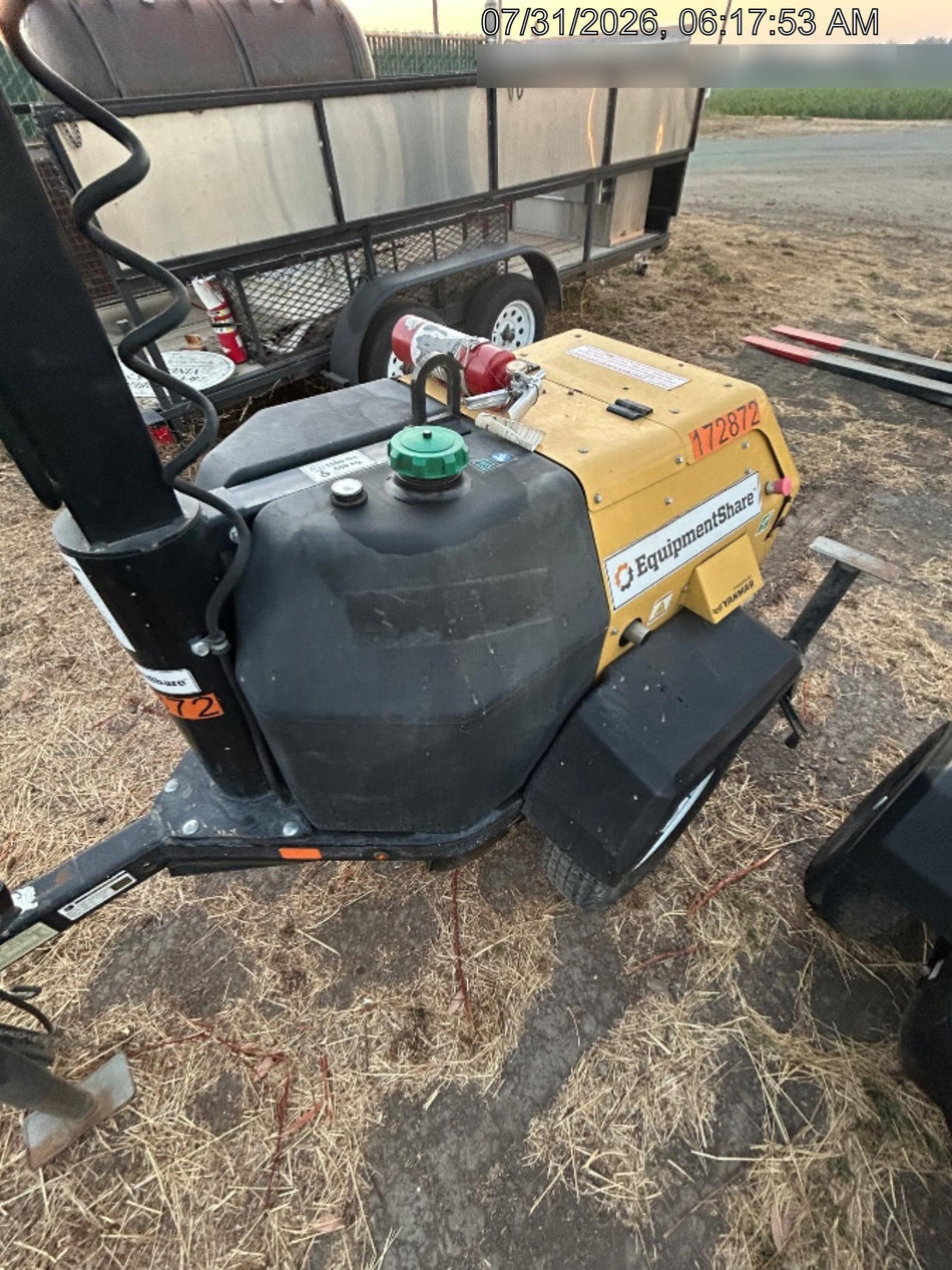 2021 Allmand NLV3GR (4) LED Light Fixture 350W, 23' Vertical Mast, 3kW Prime, Towable, Deep Sea L401, Leveling Jacks, Yanmar T4F 5.8hp