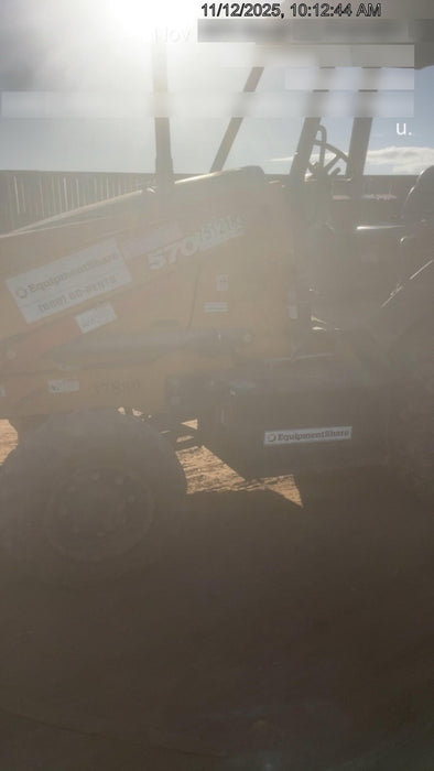 2019 Case 570N EP Canopy, 4WD, GP Front Bucket, Dual Tilt Cylinder, 84" Box Blade w/ Scarifier, Wheel Weights, Beacon