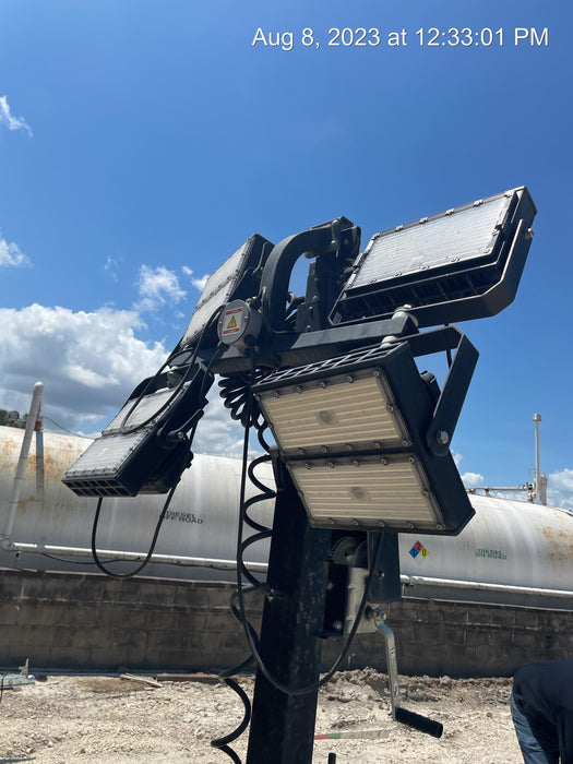 2022 Allmand NLV3GR (4) LED Light Fixture 350W, 23' Vertical Mast, 3kW Prime, Towable, ES Decals, T3