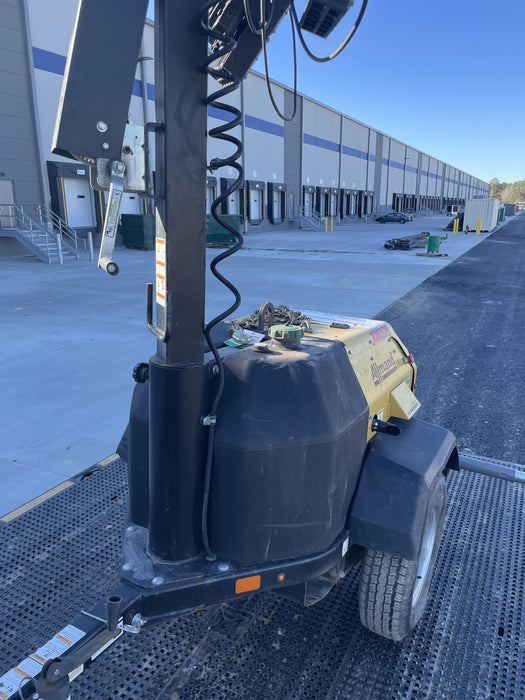 2021 Allmand NLV3GR (4) LED Light Fixture 350W, 23' Vertical Mast, 3kW Prime, Towable, Deep Sea L401, Leveling Jacks, Yanmar T4F 5.8hp