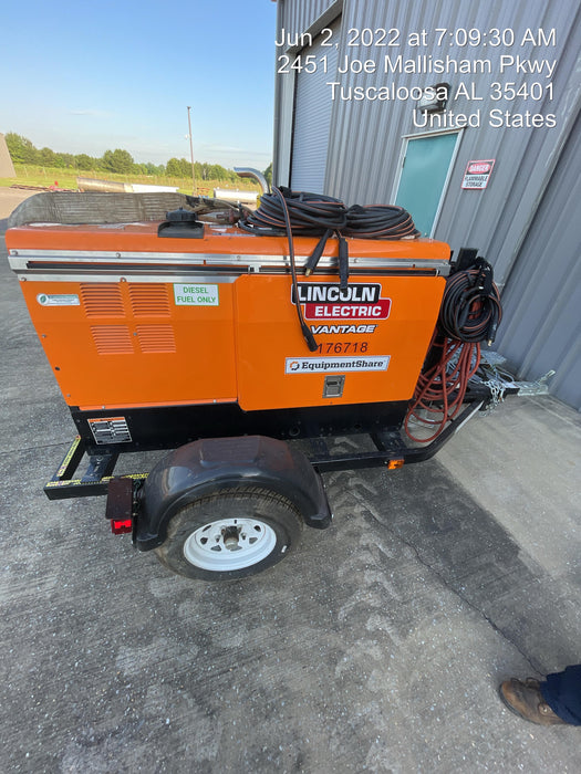 2021 Lincoln Electric Vantage 322 Vantage 322 Ready Pak 3 w/ Decals, ORANGE (includes trailer, cable rack, fender light kit) NO Telematics