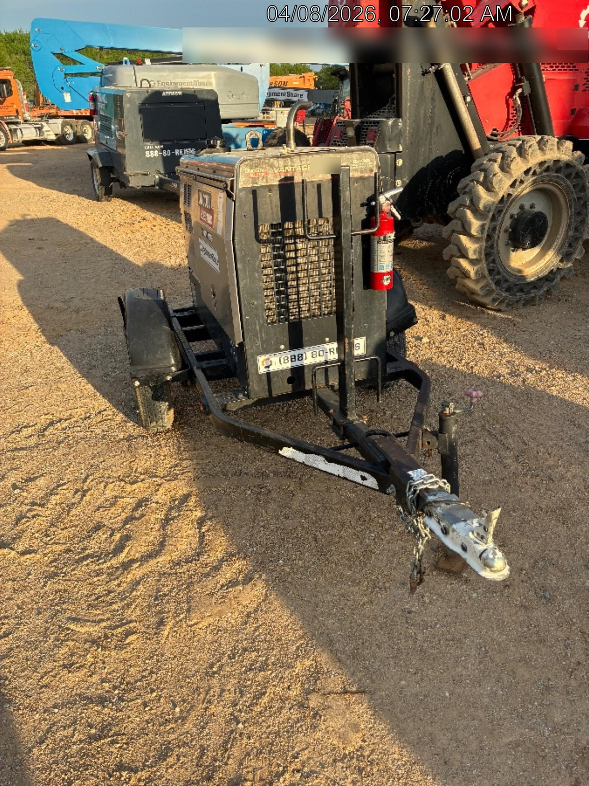2019 Lincoln Electric Vantage 322 Welder Ready-Pak 3, Two wheel trailer, Fender and Light kit, Cable Rack