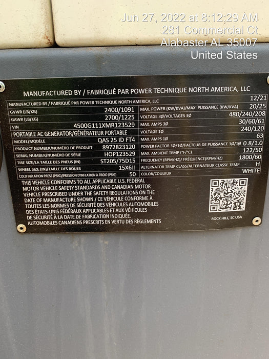 2022 ATLAS COPCO QAS25