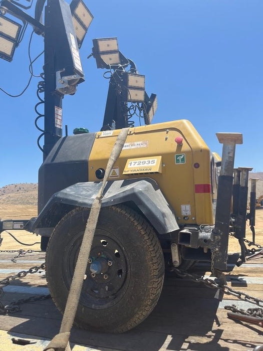 Allmand NLV3GR (4) LED Light Fixture 350W, 23' Vertical Mast, 3kW Prime, Towable, Deep Sea L401, Leveling Jacks, Yanmar T4F 5.8hp