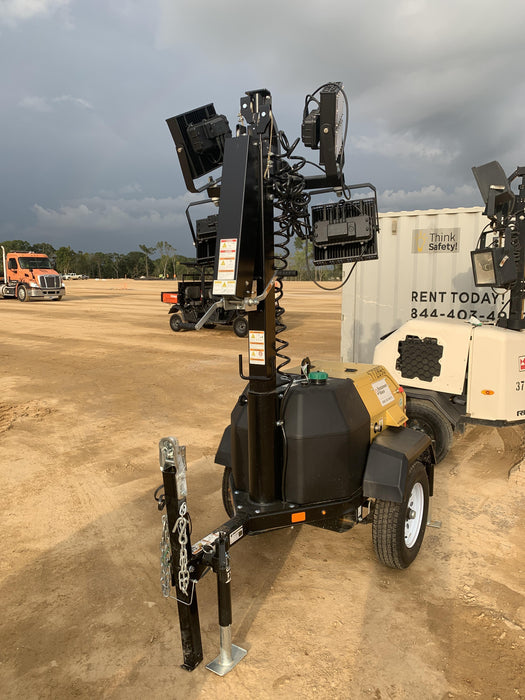 2021 Allmand NLV3GR (4) LED Light Fixture 350W, 23' Vertical Mast, 3kW Prime, Towable, Deep Sea L401, Leveling Jacks, Yanmar T4F 5.8hp