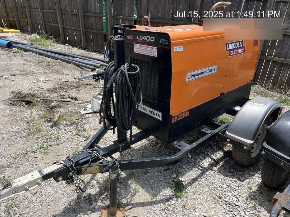 2023 Lincoln Electric LE400 Kubota V1505, Trlr, Cable Rack, Light Kit, ES Decals, T3