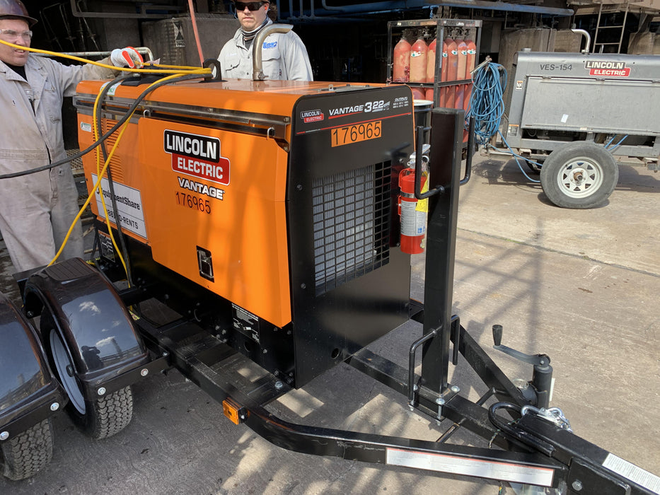 2021 Lincoln Electric Vantage 322 Vantage 322 Ready Pak 3 w/ Decals, ORANGE (includes trailer, cable rack, fender light kit) NO Telematics