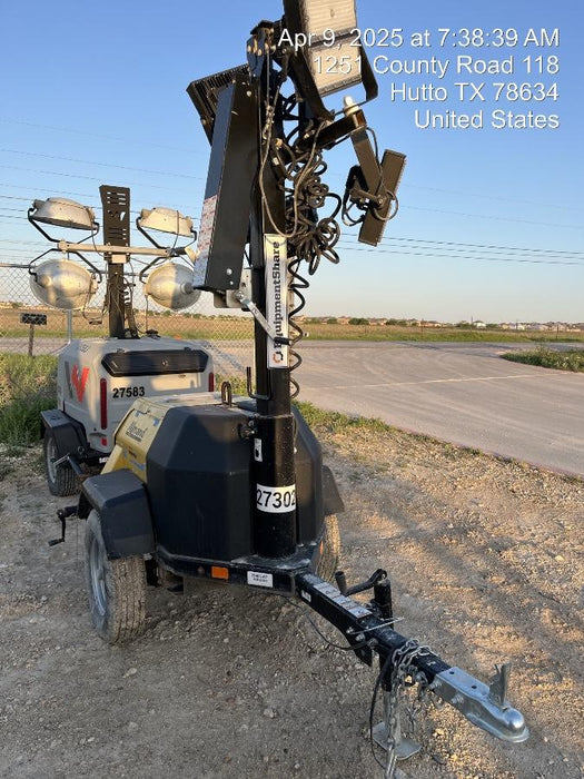 2022 Allmand NLV3GR (4) LED Light Fixture 350W, 23' Vertical Mast, 3kW Prime, Towable, ES Decals, T3