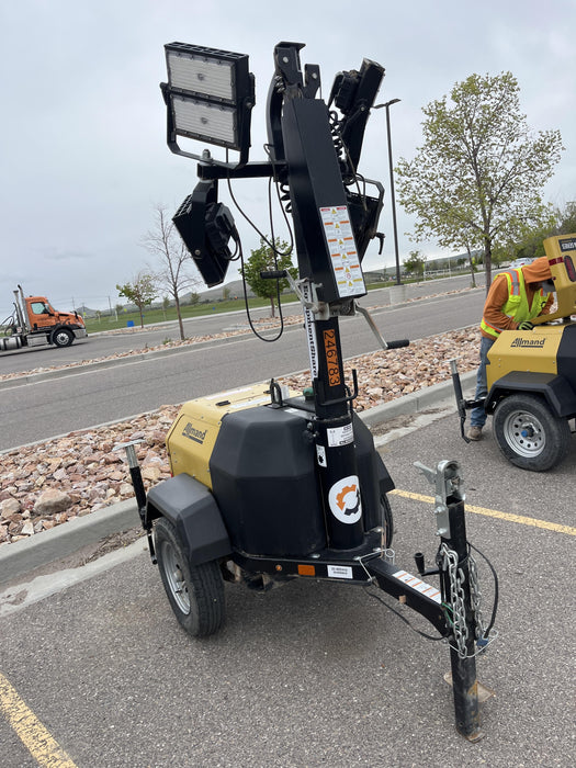 2022 Allmand NLV3GR (4) LED Light Fixture 350W, 23' Vertical Mast, 3kW Prime, Towable, ES Decals, T3