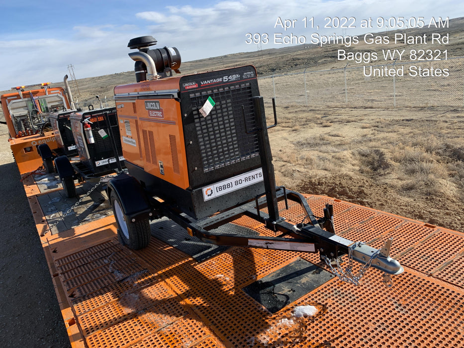 2021 Lincoln Electric Vantage 549X Ready Pak 3, ORANGE (includes trailer, cable rack, fender light kit)