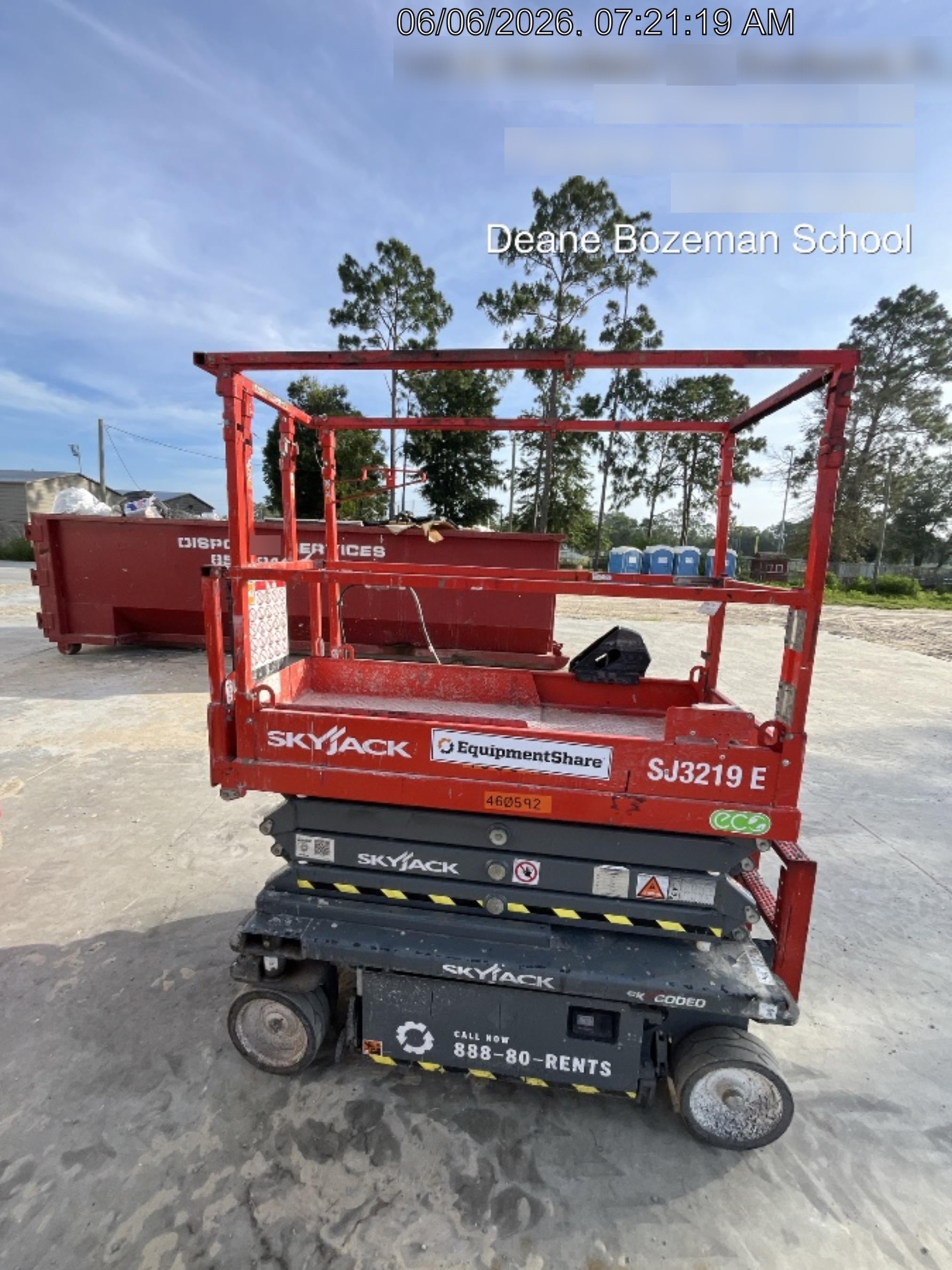 2024 Skyjack SJ3219 Electric Drive, Sld NM Tires, DBcns, RFRails, Power to Platform, T3 + Access Control