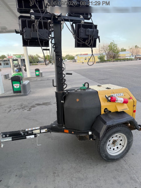 2020 Allmand NLV3GR (4) LED Light Fixture 350W, 23' Vertical Mast, 3kW Prime, Towable, Deep Sea L401, Leveling Jacks, Yanmar T4F 5.8hp