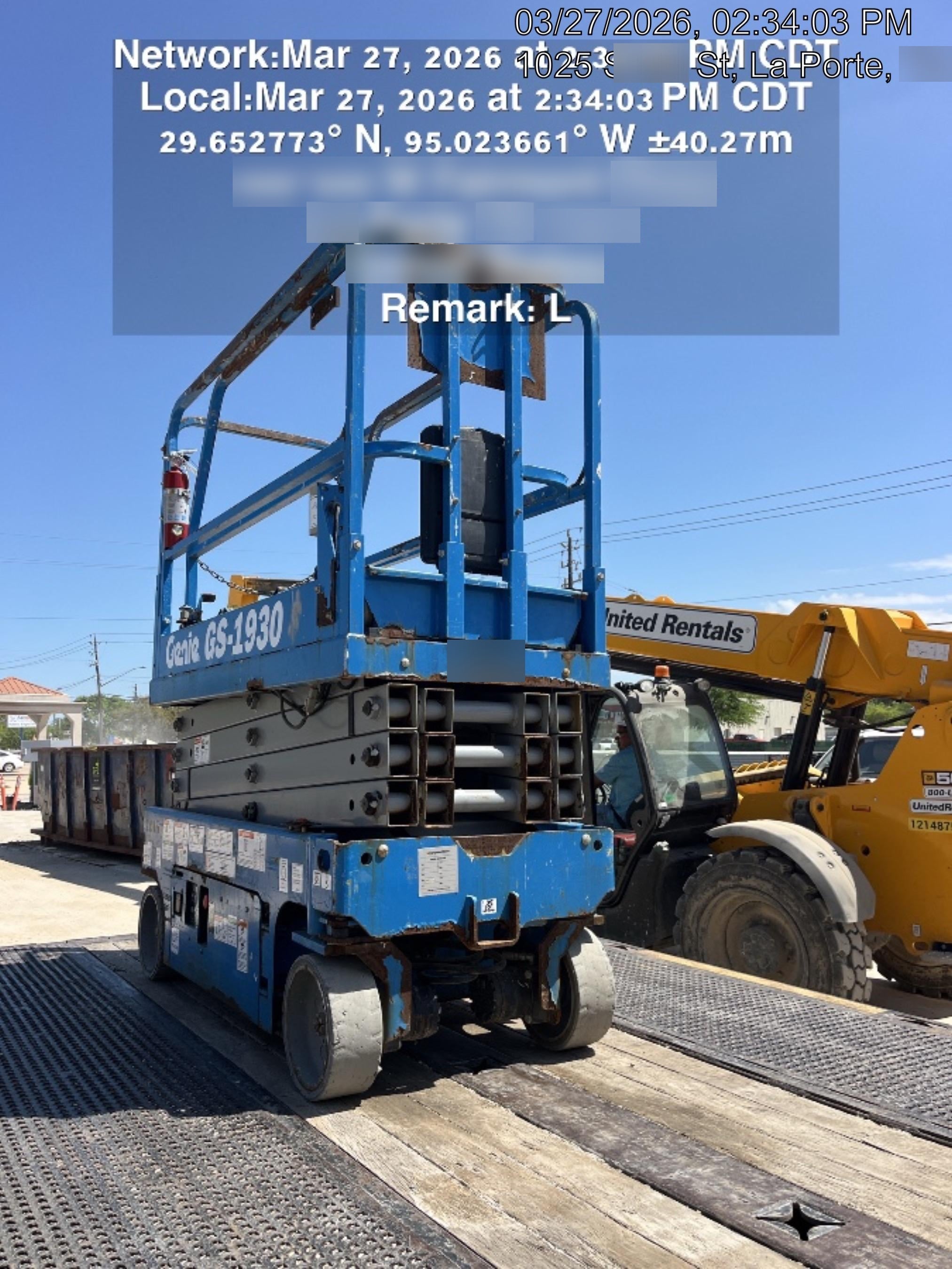 2017 Genie GS-1930 Genie GS-1930 Lift w/Fixed Rail and Chain Entry