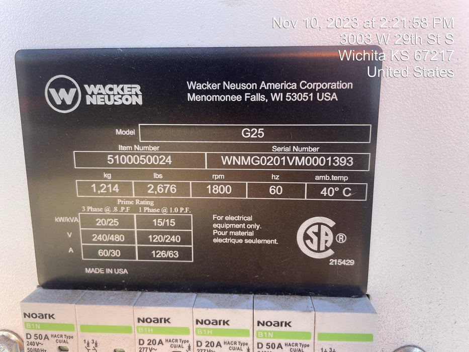 2022 WACKER NEUSON G25