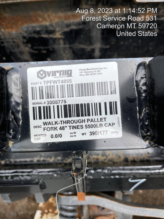 2022 TAKEUCHI 48" Pallet Forks - Takeuchi