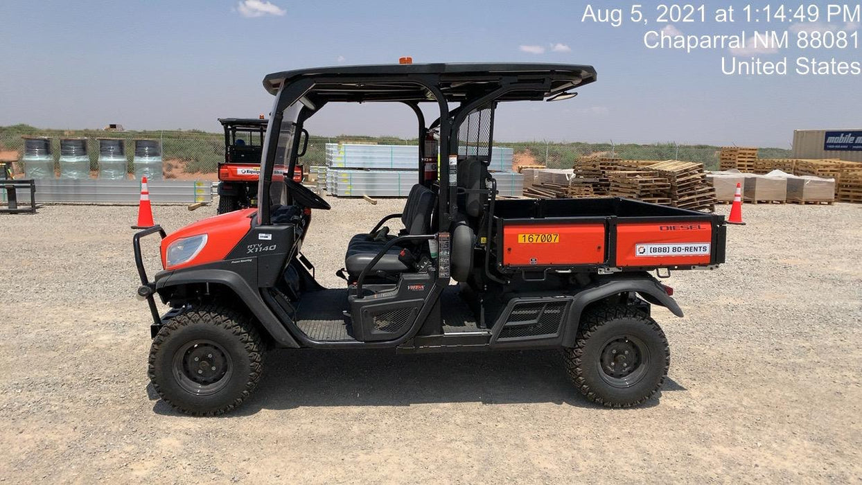 2021 Kubota RTV-X1140W-H Plastic Canopy, Windshield Acrylic Clear, LED Strobe Light, Wire Harness Kit, Back up Alarm