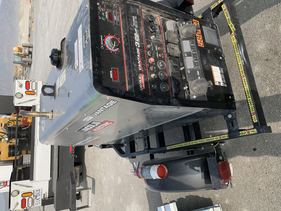 2019 Lincoln Electric Vantage 322 Welder Ready-Pak 3, Two wheel trailer, Fender and Light kit, Cable Rack