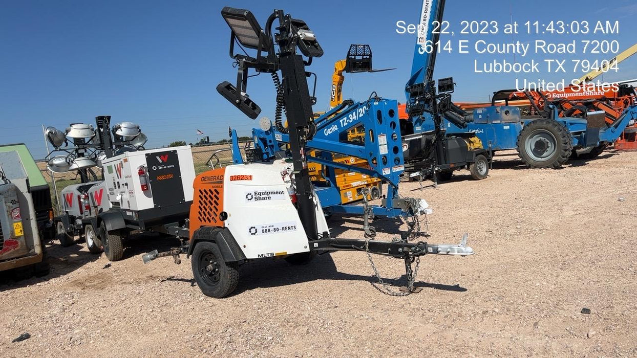 2023 Generac MLT2 Diesel, Flex Switch 120V Input, Powerzone Controller, (4) 320W LED Lights, 4kW Generator, 39.9 Gal Fuel Tank, 2" Ball, T3