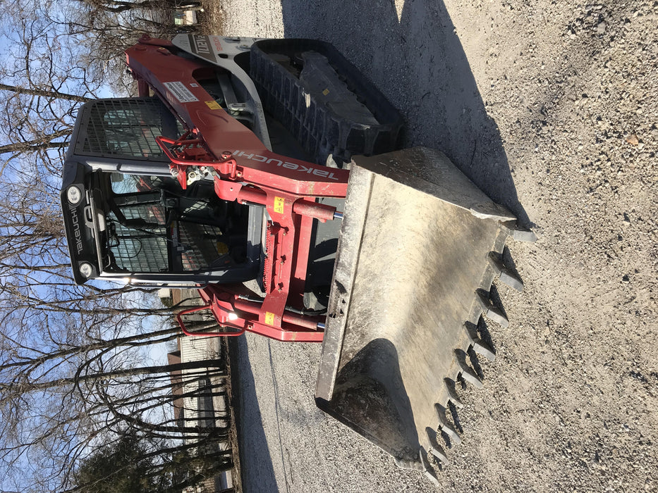 2019 Takeuchi TL12V2C Cab/Heat/Air w/Auxiliary Hydraulics, 2 Speed, Hydraulic QC 80" Tooth Bucket, 48" Pallet Forks