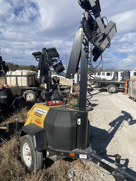 Allmand NLV3GR (4) LED Light Fixture 350W, 23' Vertical Mast, 3kW Prime, Towable, Deep Sea L401, Leveling Jacks, Yanmar T4F 5.8hp