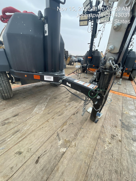 2022 Allmand NLV3GR (4) LED Light Fixture 350W, 23' Vertical Mast, 3kW Prime, Towable, Deep Sea L401, Leveling Jacks, Yanmar T4F 5.8hp