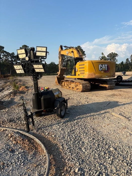 2022 Allmand NLV3GR (4) LED Light Fixture 350W, 23' Vertical Mast, 3kW Prime, Towable, ES Decals, T3