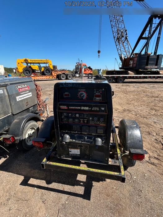 2019 Lincoln Electric Vantage 322 Welder Ready-Pak 3, Two wheel trailer, Fender and Light kit, Cable Rack