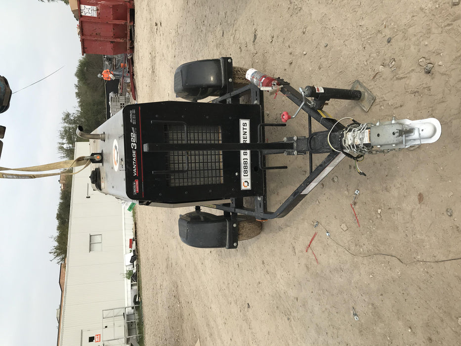 2019 Lincoln Electric Vantage 322 Welder Ready-Pak 3, Two wheel trailer, Fender and Light kit, Cable Rack