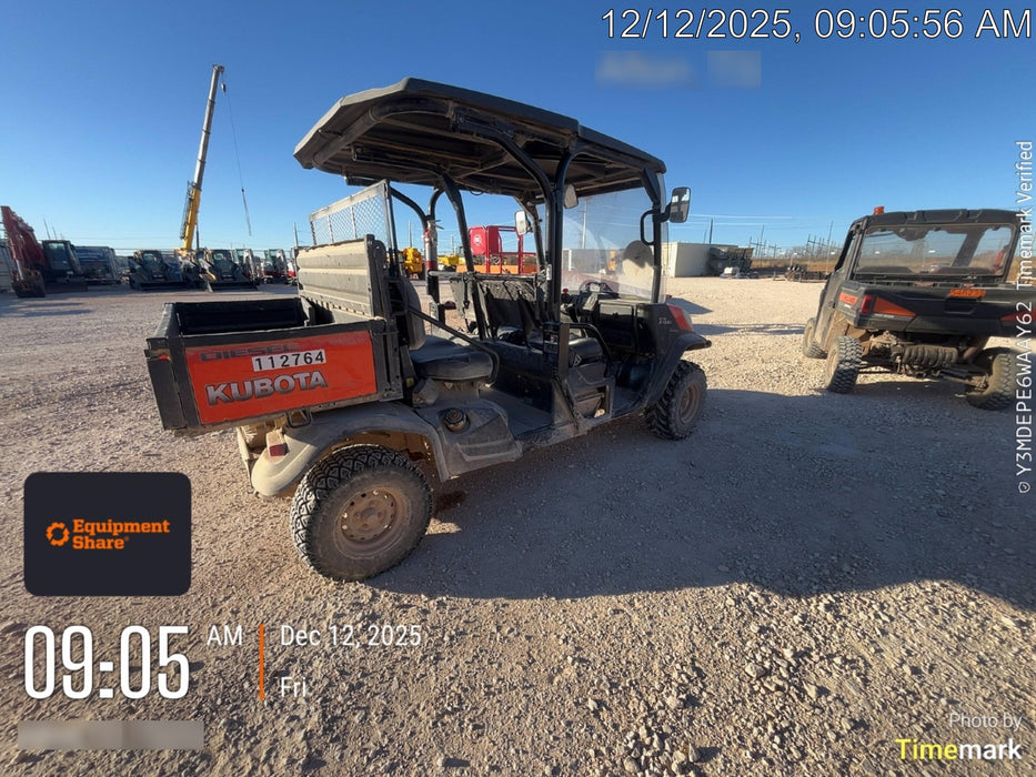 2020 Kubota RTV-X1140 4 Seat UTV, 4WD, Canopy, Standard Rental Spec