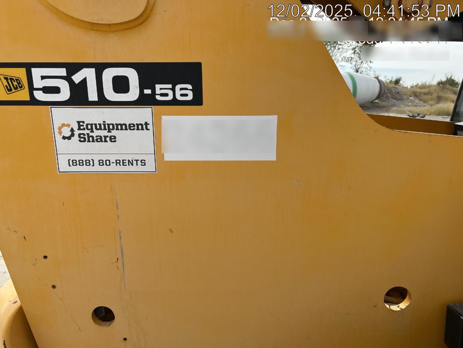 2019 JCB 510-56 JCB 510-56 74 HP w/Open ROPS, Beacon, Aux Hydraulics, Worklights, Solid Tires