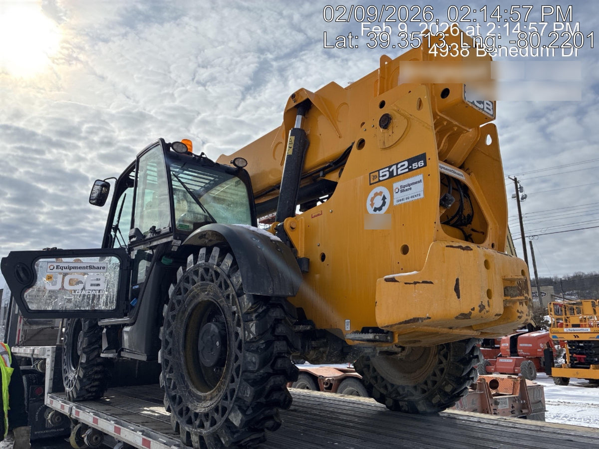 2020 JCB 512-56 Cab/Heat/Air, 109Hp, Solid Tires, Work Lights, Beacon, Aux Hydraulics, Back up Alarm, Lifting Eye, ES Decals