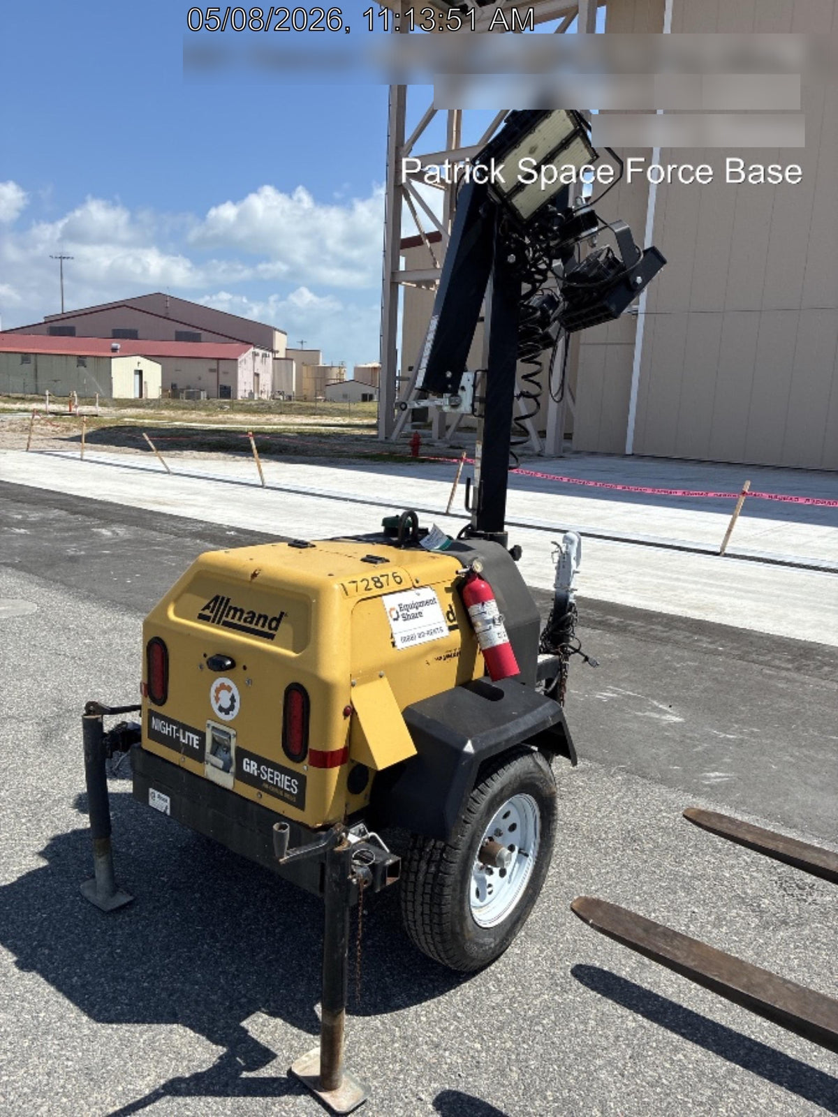2021 Allmand NLV3GR (4) LED Light Fixture 350W, 23' Vertical Mast, 3kW Prime, Towable, Deep Sea L401, Leveling Jacks, Yanmar T4F 5.8hp