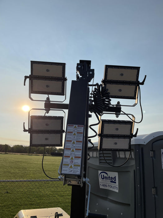 2022 Allmand NLV3GR (4) LED Light Fixture 350W, 23' Vertical Mast, 3kW Prime, Towable, ES Decals, T3