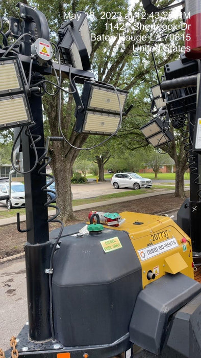 2022 Allmand NLV3GR (4) LED Light Fixture 350W, 23' Vertical Mast, 3kW Prime, Towable, Deep Sea L401, Leveling Jacks, Yanmar T4F 5.8hp