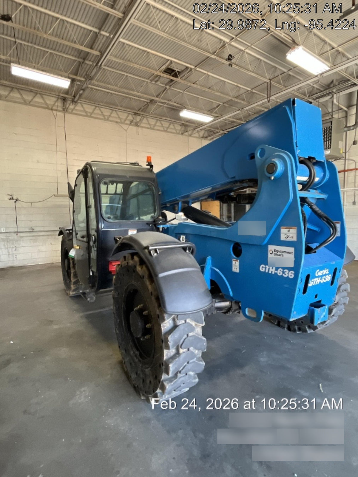 2019 Genie GTH-636 Cab/Heat/AC, Solid RT Tires, LED Work Lights, Beacon 60" QA Carriage, 48" Forks
