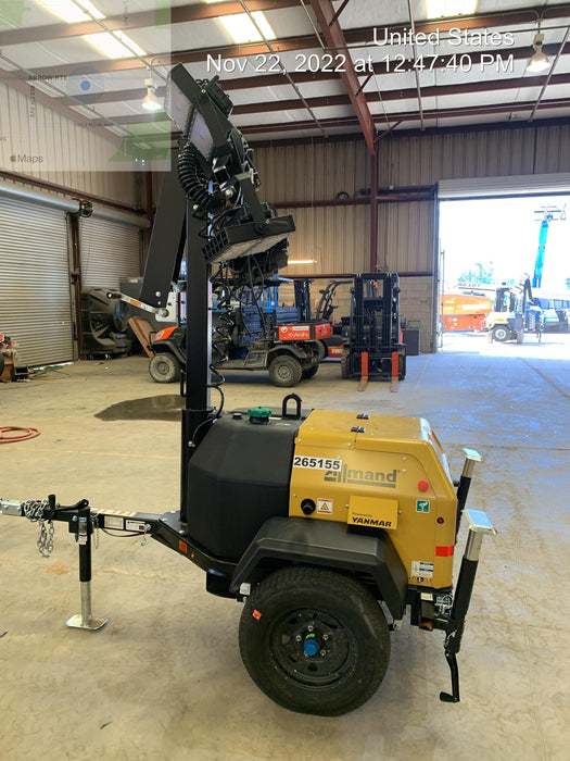 2022 Allmand NLV3GR (4) LED Light Fixture 350W, 23' Vertical Mast, 3kW Prime, Towable, ES Decals, T3