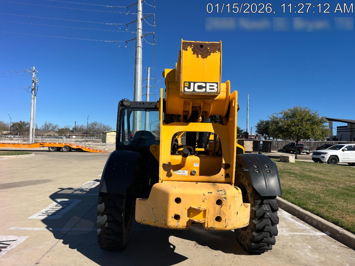 2019 JCB 510-56 Open ROPS, 74 HP, Solid Tires, Worklights, Beacon, Aux Hydraulics, Lifting Eye 72" Carriage/60" Forks