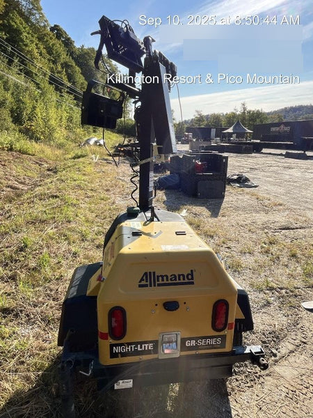 2021 Allmand NLV3GR (4) LED Light Fixture 350W, 23' Vertical Mast, 3kW Prime, Towable, Deep Sea L401, Leveling Jacks, Yanmar T4F 5.8hp