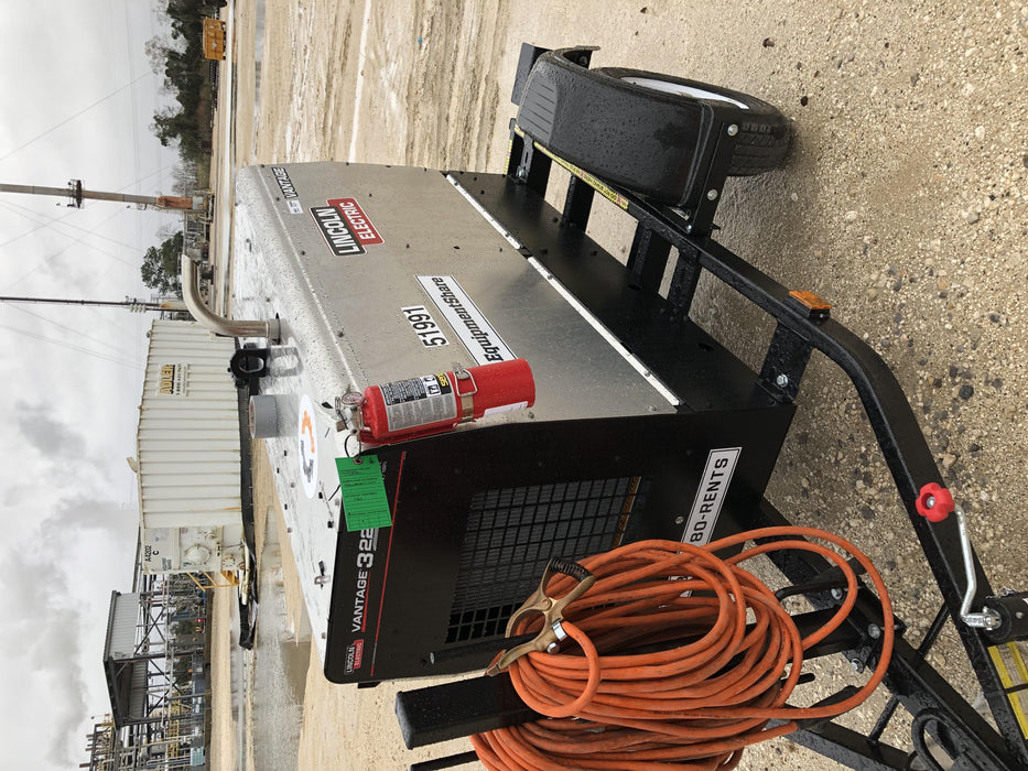 2019 Lincoln Electric Vantage 322 Welder Ready-Pak 3, Two wheel trailer, Fender and Light kit, Cable Rack
