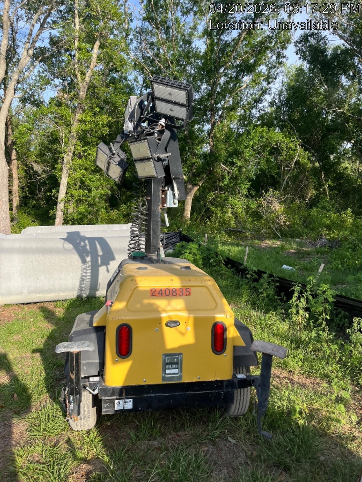 2022 Allmand NLV3GR (4) LED Light Fixture 350W, 23' Vertical Mast, 3kW Prime, Towable, Deep Sea L401, Leveling Jacks, Yanmar T4F 5.8hp