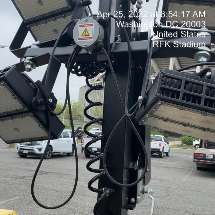 2021 Allmand NLV3GR (4) LED Light Fixture 350W, 23' Vertical Mast, 3kW Prime, Towable, Deep Sea L401, Leveling Jacks, Yanmar T4F 5.8hp