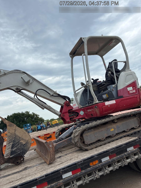 2019 Takeuchi TB240 Takeuchi TB240 Canopy w/Rubber Tracks, Auxiliary Hydraulics, Manual QC, Hydraulic Thumb, 12/18/24" Buckets