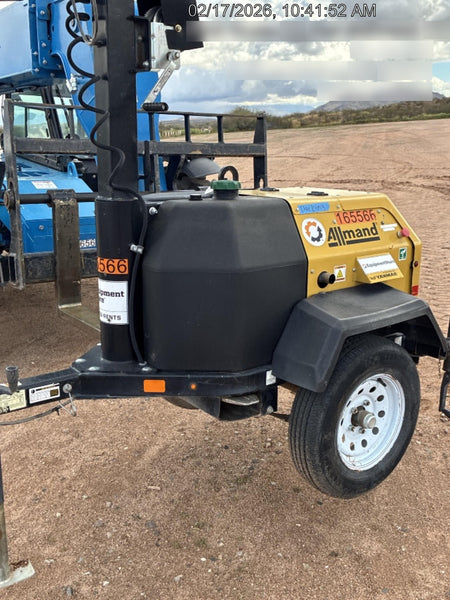 2021 Allmand NLV3GR (4) LED Light Fixture 350W, 23' Vertical Mast, 3kW Prime, Towable, Deep Sea L401, Leveling Jacks, Yanmar T4F 5.8hp