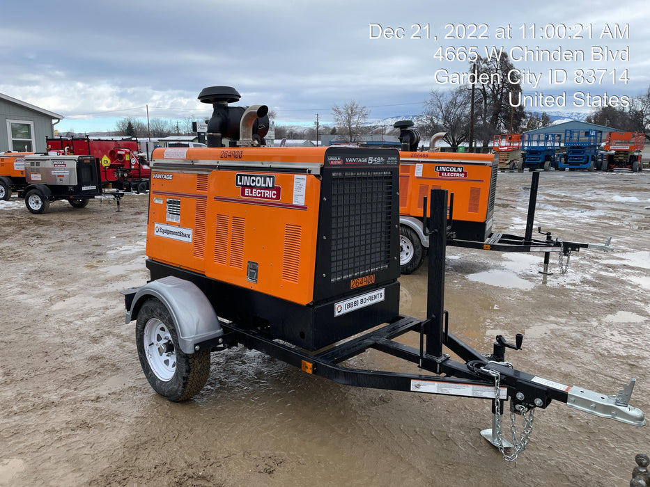 2021 Lincoln Electric Vantage 322 Vantage 322 Ready Pak 3 w/ Decals, ORANGE (includes trailer, cable rack, fender light kit) NO Telematics
