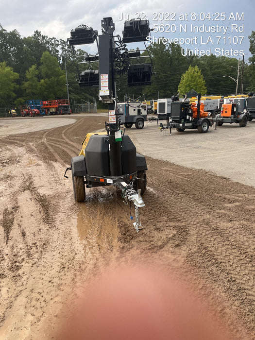 2022 Allmand NLV3GR (4) LED Light Fixture 350W, 23' Vertical Mast, 3kW Prime, Towable, Deep Sea L401, Leveling Jacks, Yanmar T4F 5.8hp